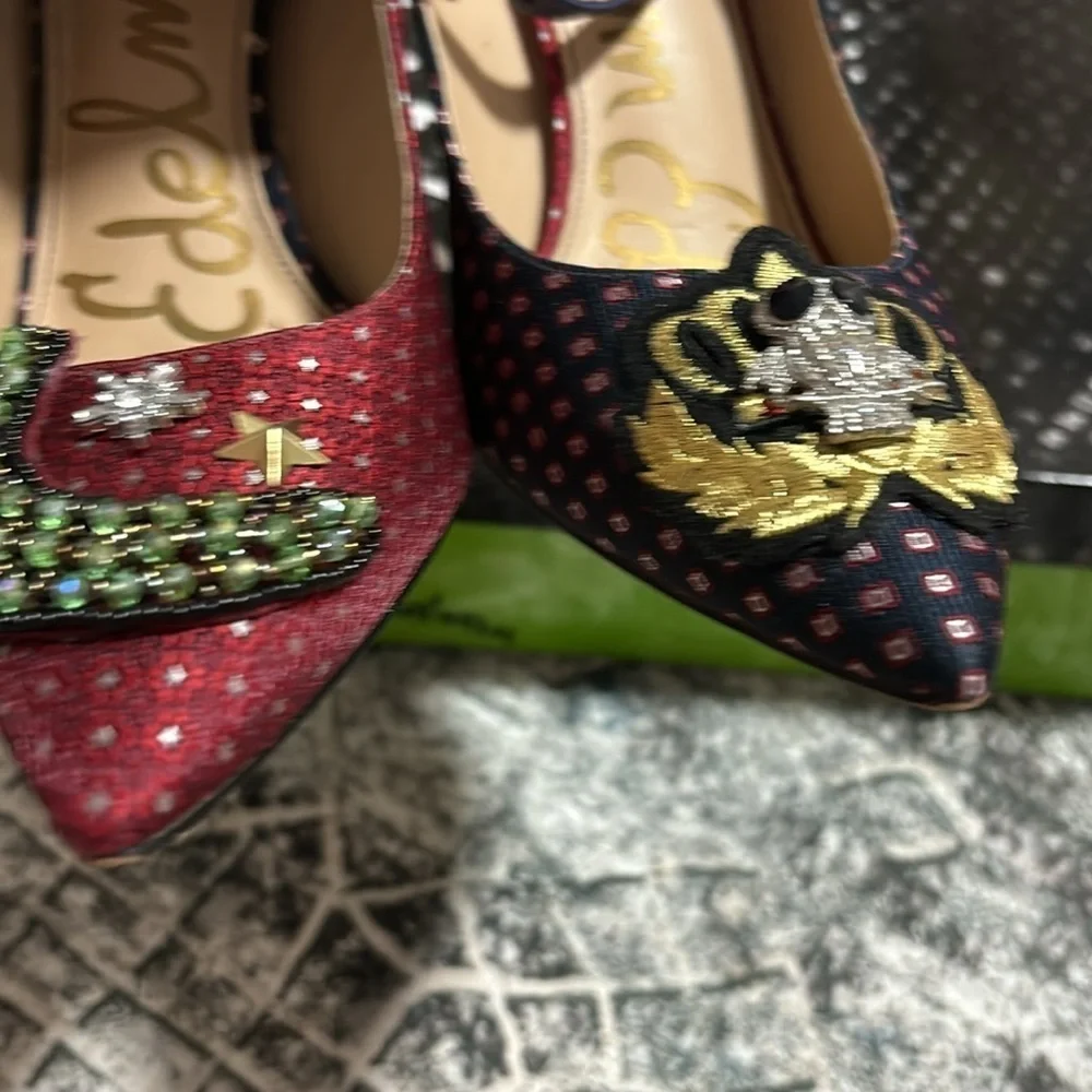 Sam Edelman heels for eve party, rare find, embroidered on front - Picture 7 of 9